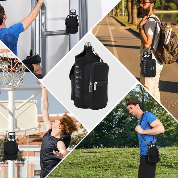 4-1PCS Magnetic Gym Sling Bag Water Bottle